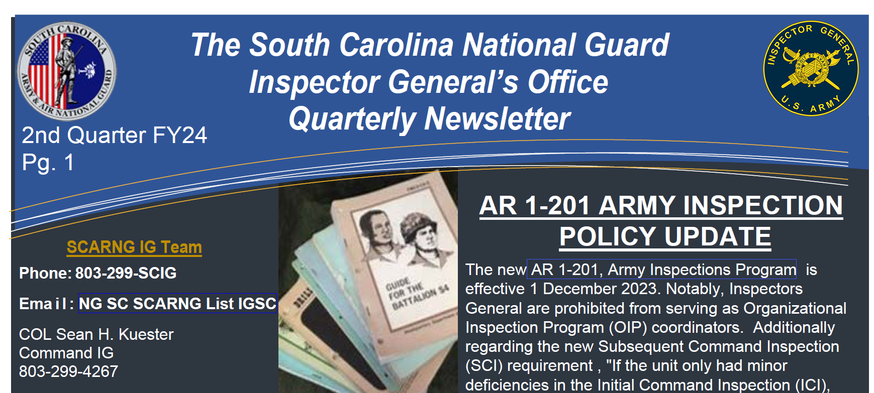 South Carolina National Guard : Inspector General